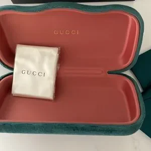 New Gucci sunglasses hard velvet case , with Gucci shopping bag New LARGE Black Gucci Case Hard Shell Sunglasses  main image 3